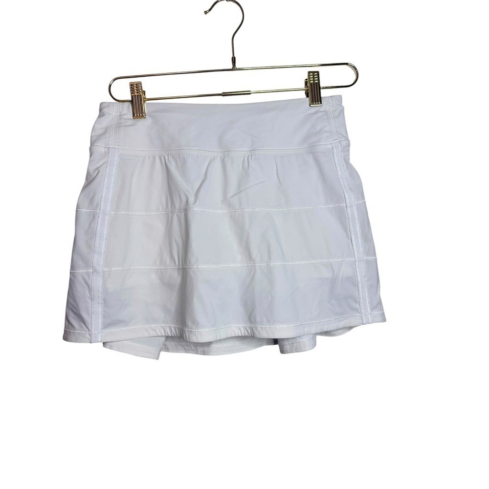 Lululemon Pace Setter Skirt White Athletic Running Tennis Skort Women Size 4